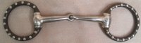 3 1/2" Jointed O-Ring Snaffle Miniature Horse Bit With Spots
