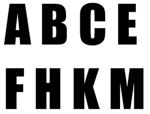 Dressage Adhesive Arena Letters Set of 8