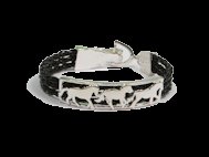 Leather Braided Bracelet with Running Horses