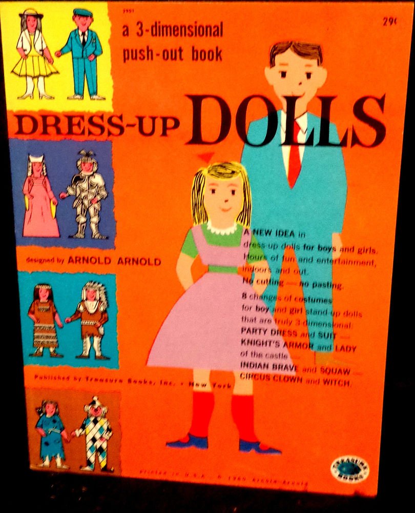 Vintage 3-Dimensional Push-Out Book Dress-Up Dolls Treasure Books, Inc. 1960