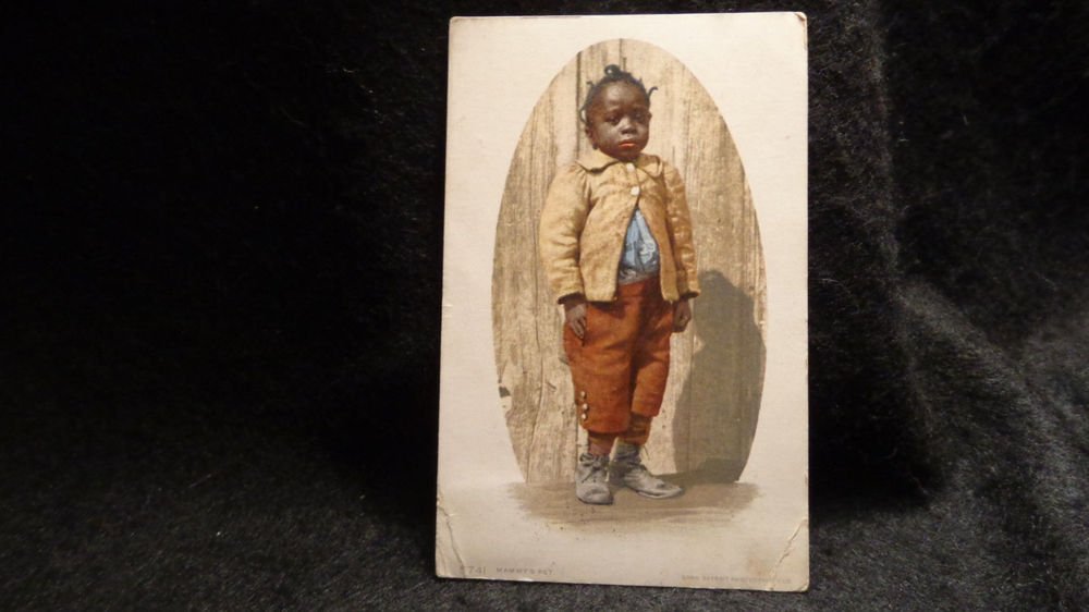 Vintage Black Americana ( RPPC) Mammy's Pet Detroit Lithograph US