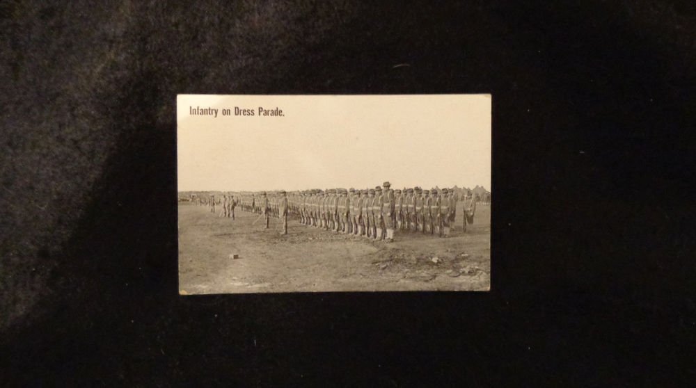 Vintage Real Photo Postcard Infantry on Dress Parade Mexican Border War