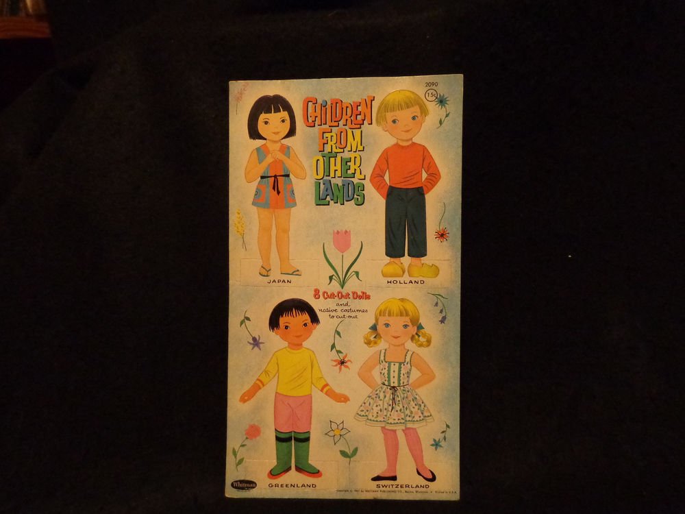 Vintage Uncut Children from Other Lands Whitman 1961 8 Uncut Paper Dolls