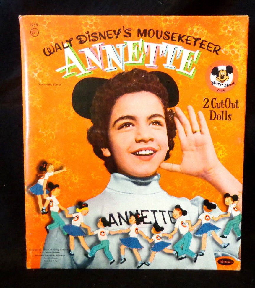 Disney's Mouseketeer Annette Cut-Out Paper Dolls Whitman 1956 2 Dolls