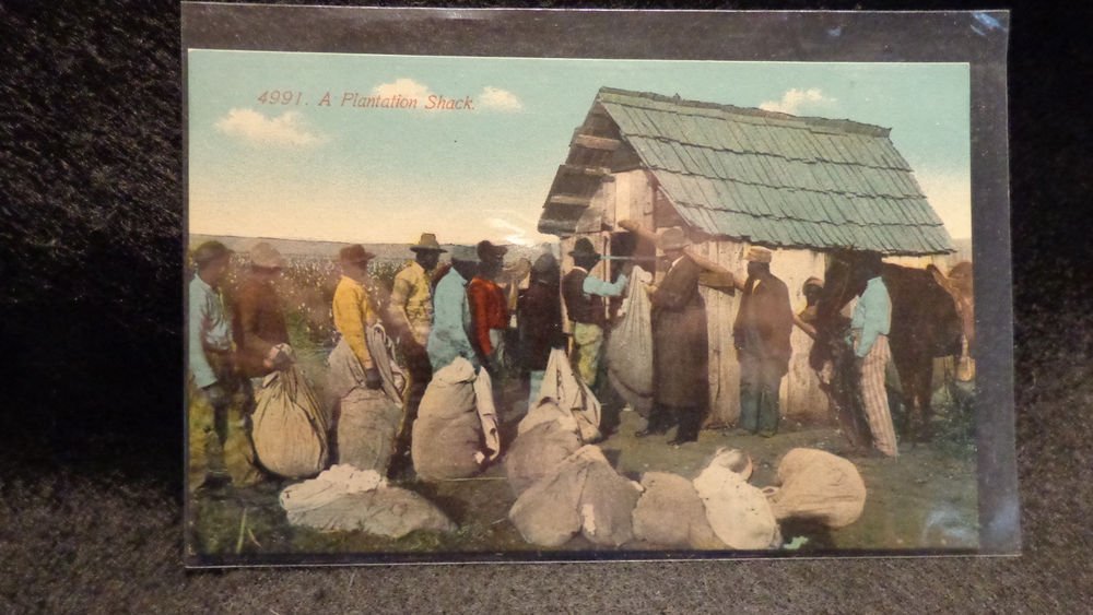 Vintage Black Americana Postcard "A Plantation Shack" #4991 Unused Split back