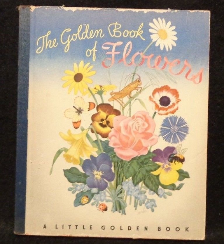 Vintage Little Golden Book Blue Spine The Golden Book of Flowers 194S