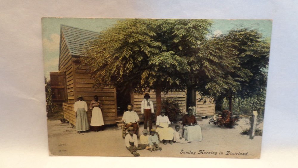 Real Photo Postcard Black Americana "Sunday Morning in Dixieland" Unused Split