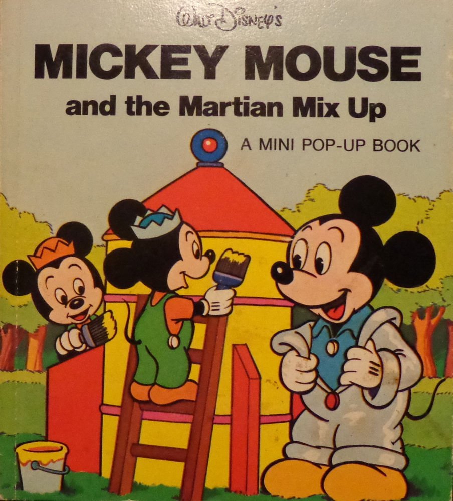 Vintage Mickey Mouse & the Martian Mix Up Mini Pop-Up Book 1978 Pop-ups work