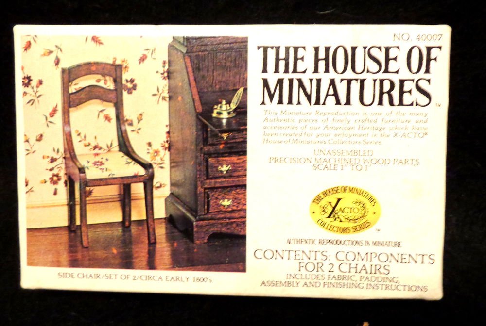 House of Miniatures No. 40007 Side Chair Set of 2 Unassembled In Box 1" to 1"