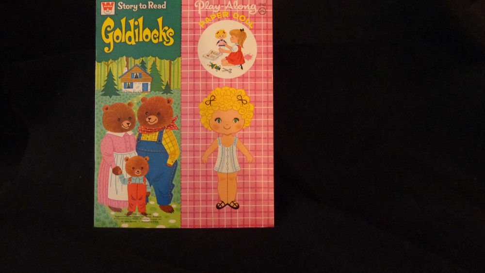 Vintage Uncut Paper Dolls "Story to Read Goldilocks" Whitman 1972 Play-a-long