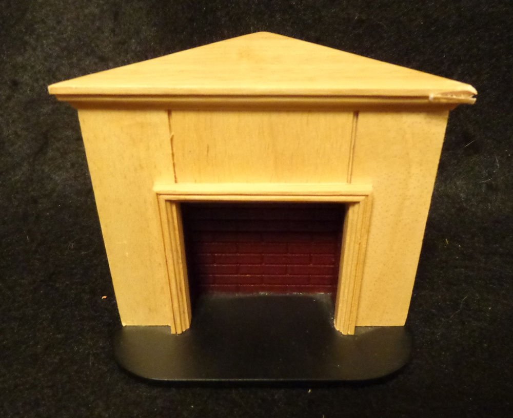 Dollhouse Miniature Furniture Corner Oak Fireplace Nice
