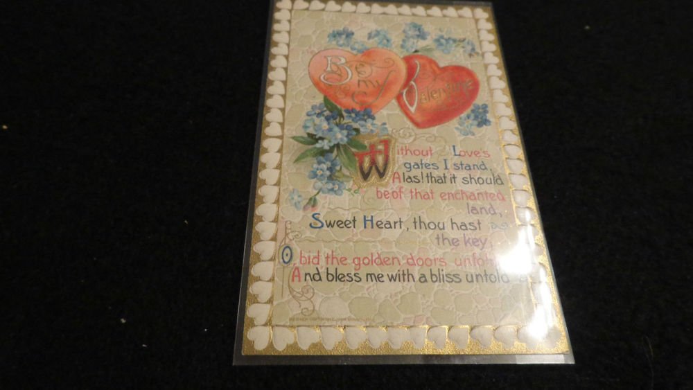 Valentine Postcard John Winsch 1910 Embossed Design Unused Vintage