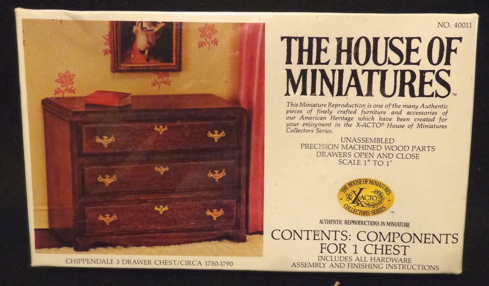 House of Miniatures Chippendale 3 Drawer Chest Mint in Box Never OpeneD Bedroom