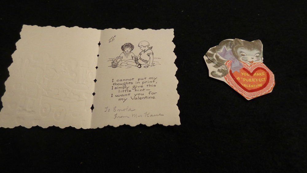 Vintage Valentines Two in Lot Embossed Designs Good Condition.