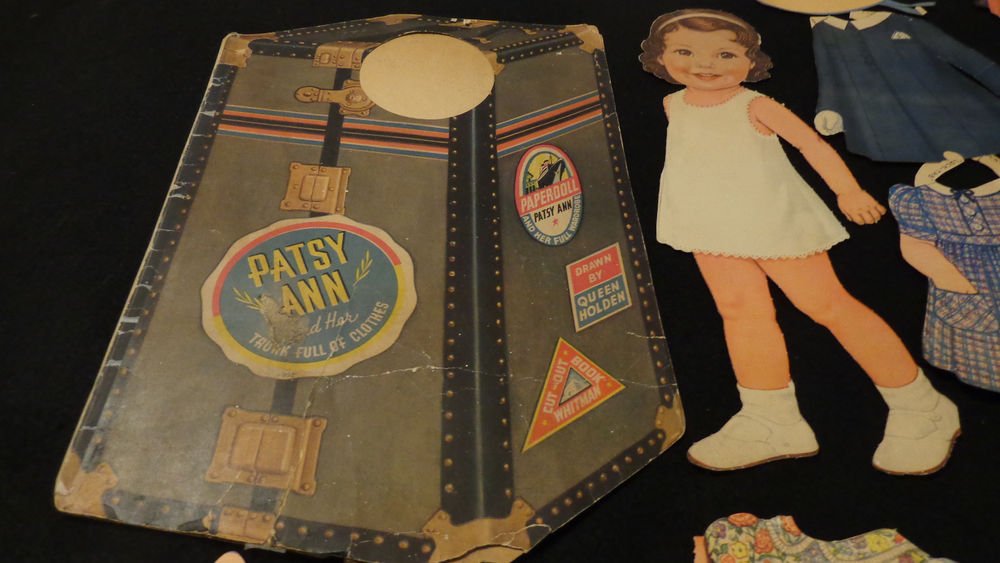 Vintage Patsy Ann and Her Trunk Full of Clothes Paper Dolls Cut Whitman 1939