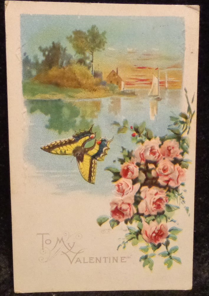Vintage Valentine Postcard Embossed Divided Back Postally Used