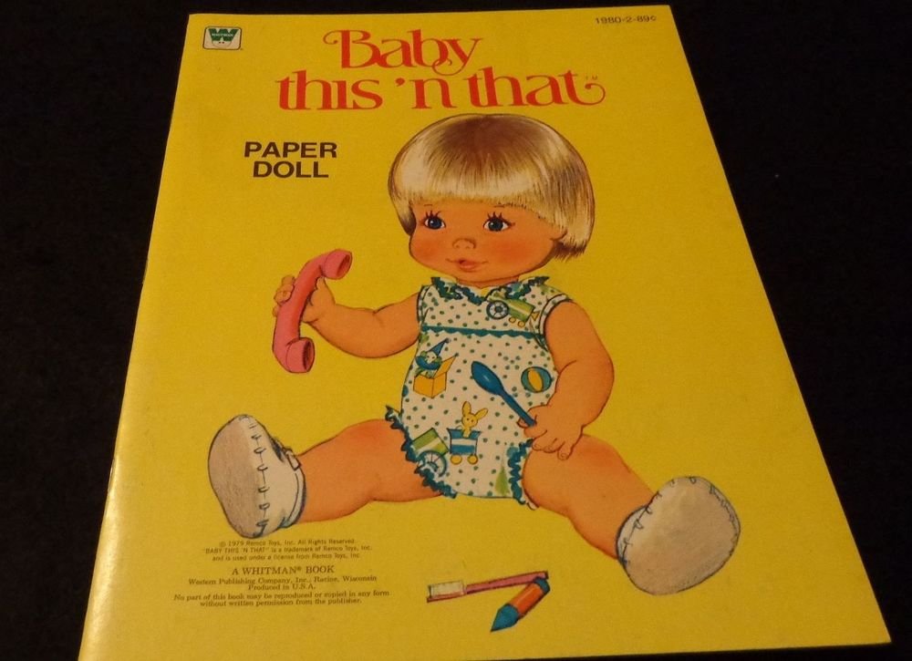Uncut Whitman Paper Dolls 1979 Baby This 'N That #1980-2 In Excellent Condition