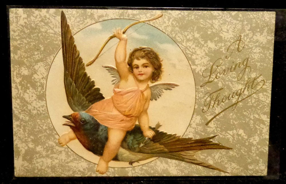 Vintage Valentine Postcard Divided Back Postally Used Embossed Beautiful