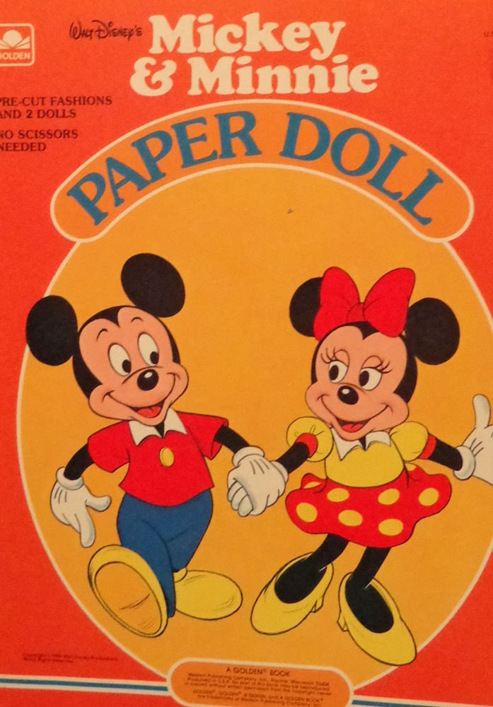 Vintage Mickey & Minnie Uncut Paper Dolls 1983 Almost Mint Condition