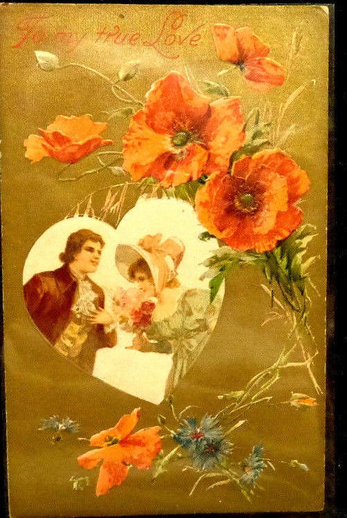 Vintage Valentine Postcard Divided Back Used Embossed Beautiful