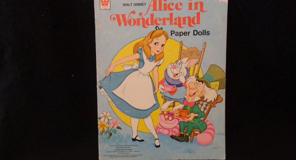 Vintage Uncut Alice in Wonderland Paper Dolls Walt Disney Whitman 1976 UNCUT
