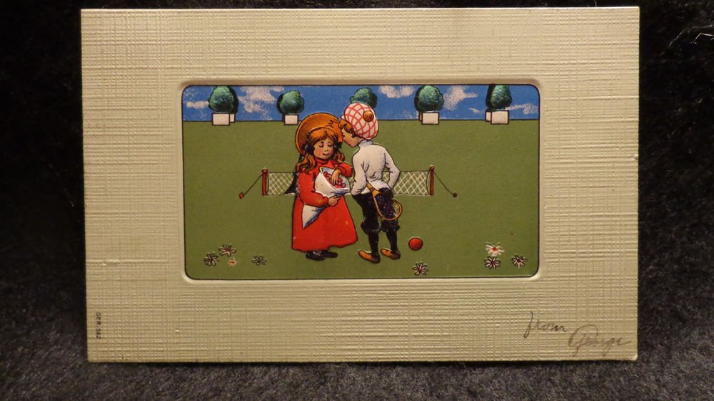 Vintage Postcard W/ Cute Children Embossed Design Posted Lithograph Printed