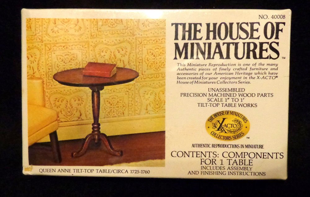 House of Miniatures No. 40008 Queen Anne Tilt-Top Table Mint in Box Never Opene