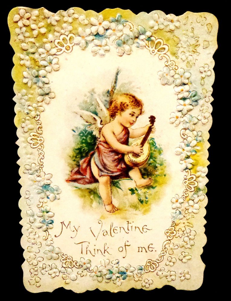 Vintage Valentine Circa 1907 Embossed Design Scalloped Edges Excellent Shape