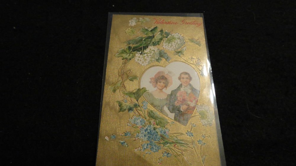 Valentine Postcard Beautiful Embossed Design Made in Germany Postmarked 1908