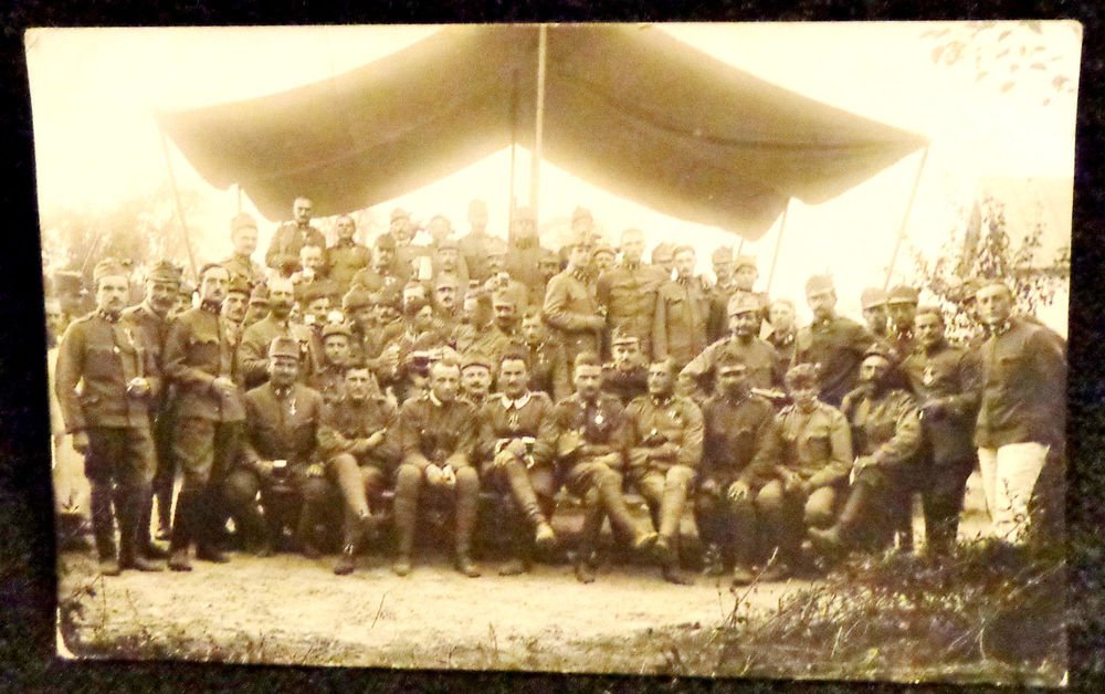 World War I Real People Postcard German Soldiers in Uniform Used Postmarked 1916