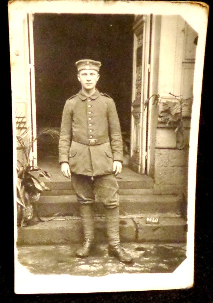 World War I Real People Postcard German Soldier in Uniform Unused Divided Back