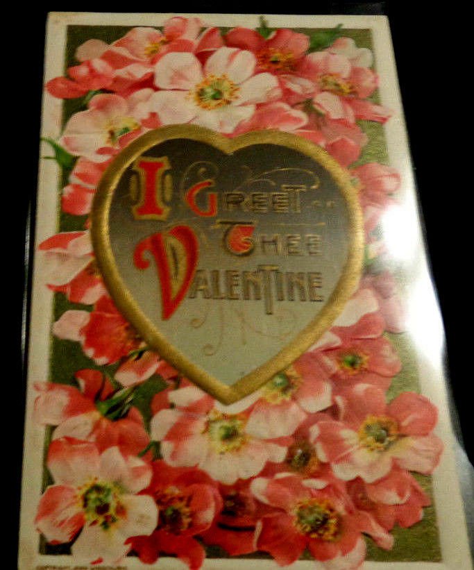 Valentine Postcard John Winsch 1910 Embossed Design Postmarked 1911