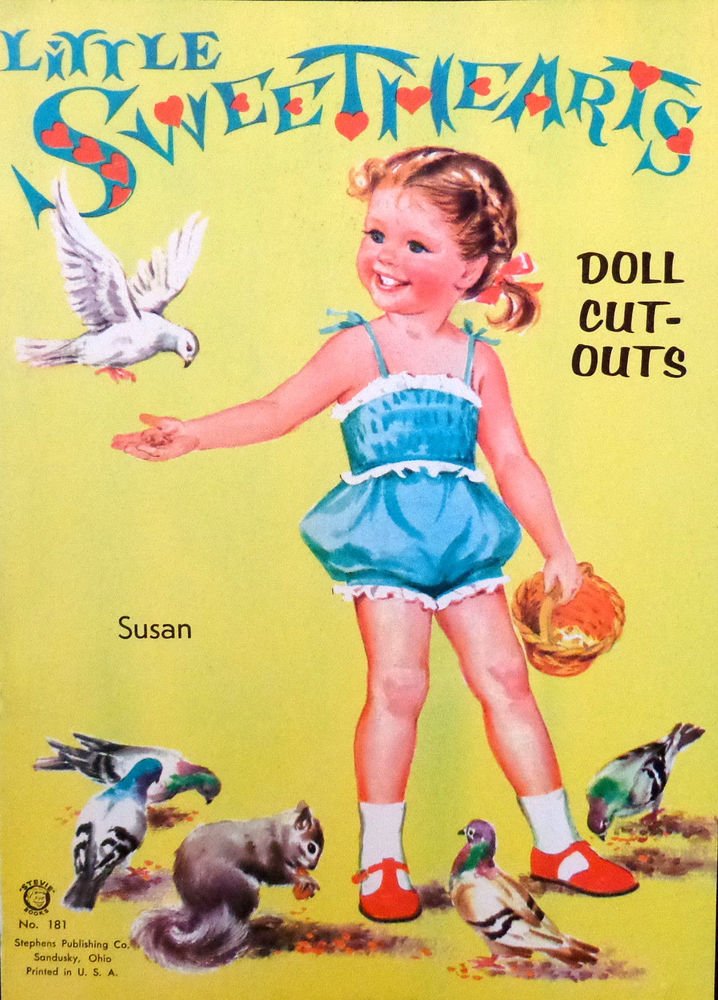 Little Sweet Hearts Doll Cut-Outs Uncut Stephens Pub. Co. No. 181 2 Dolls