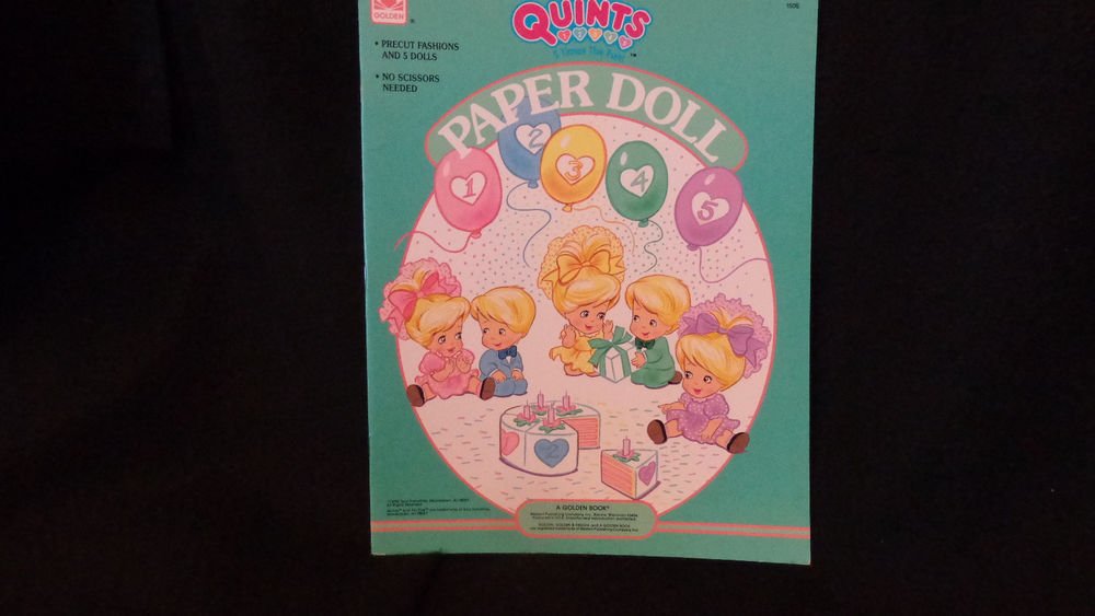 Modern Uncut Paper Dolls Quints Dolls Published 1990 by Tyco and A Golden Book