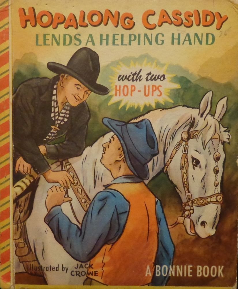 Vintage Hopalong Cassidy Bonnie Book w/ two Hop-Ups They Work & are Intact 1950