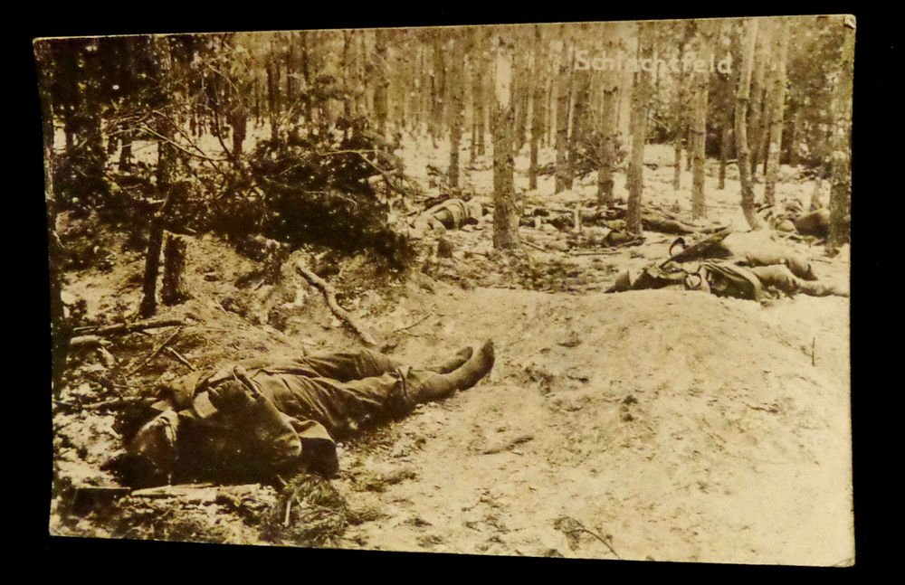 World War I Real People Postcard Dead German Soldiers Unused Divided Back