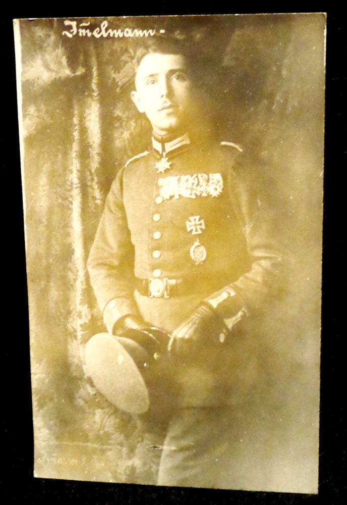 Military WW I Real People Postcard German Ace Pilot Max Immelmann Unposted