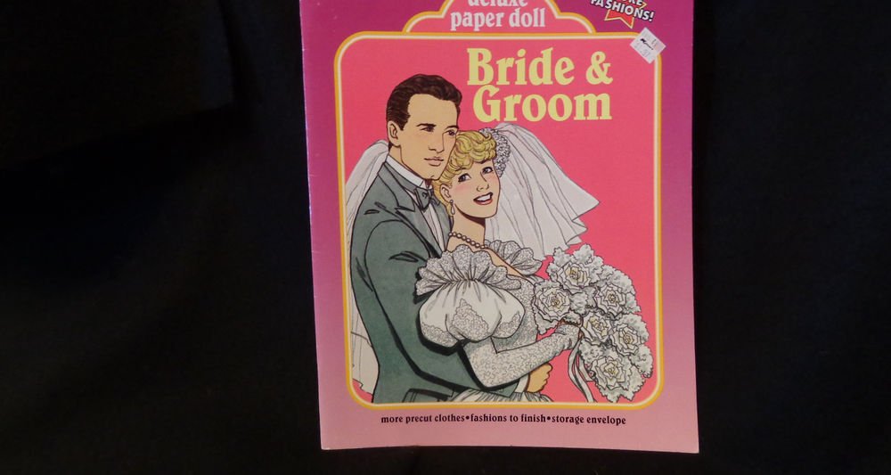 Modern Uncut Paper Dolls Bride & Groom Pub. Western Pub. Co. 1990 ALMOST MINT