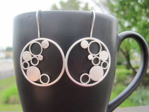 Bubble Hoop Earrings- Sterling Silver, Metalwork