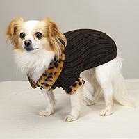 East Side Collection Sweater With Faux Leopard Tri