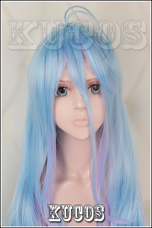No game no life White light blue purple gradient 100cm Cosplay wig+free shipping