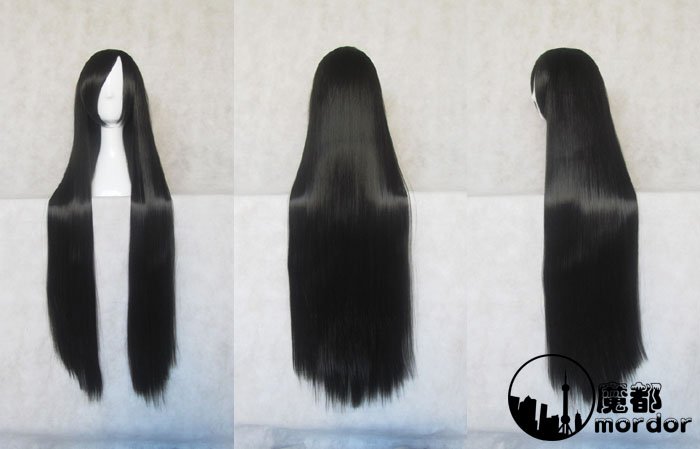 Hitman Reborn Kikyo black 100cm Cosplay wig+free shipping+Free Wig Cap