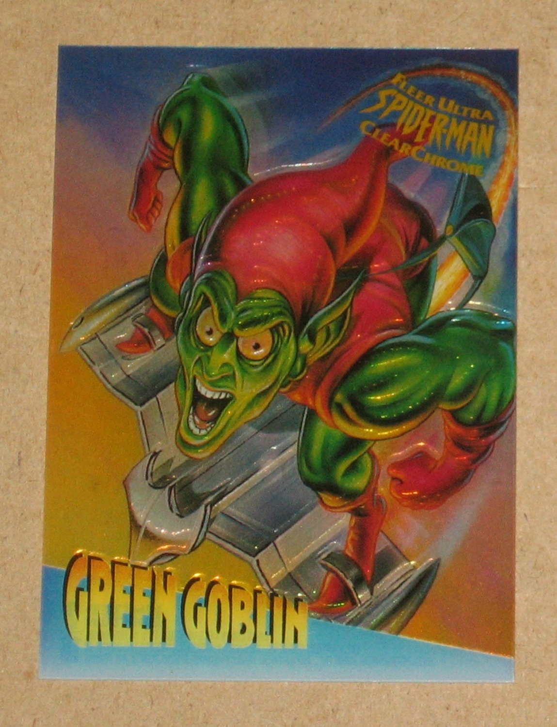 SpiderMan, Fleer Ultra (1995) ClearChrome Card 2 Green