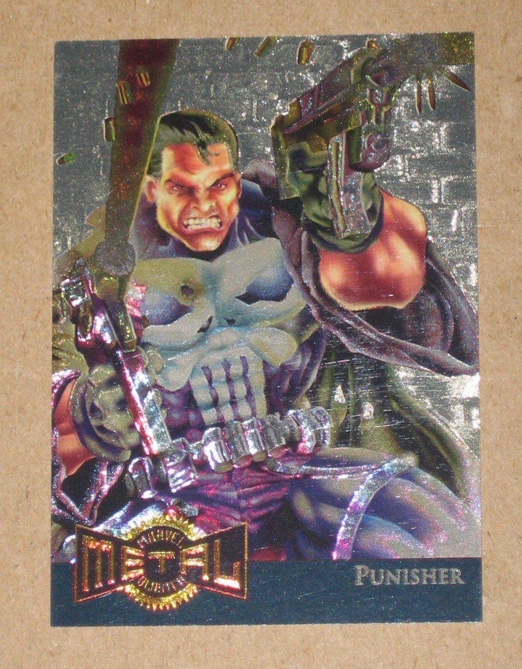 Marvel Metal (Fleer 1995) Gold Blaster Card 9 Punisher EX