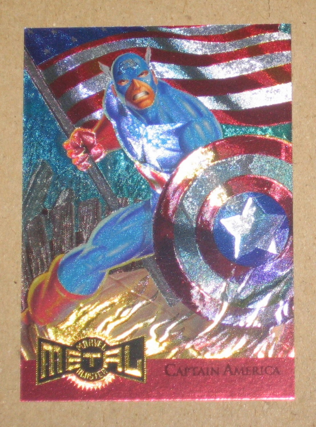 Marvel Metal (Fleer 1995) Metal Blaster Card 2 Captain