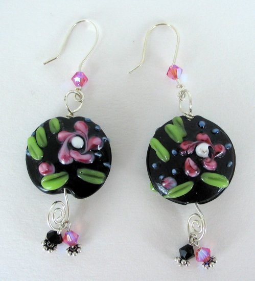 Whimsy Pink Flower Earrings