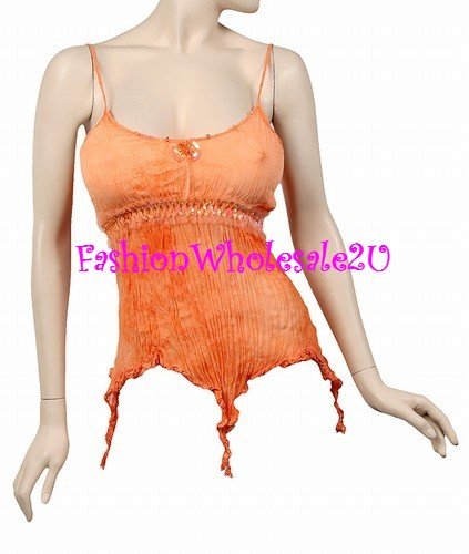 AS Orange Gypsy Tie Dye Tank Top Wholesale (6 Pack)