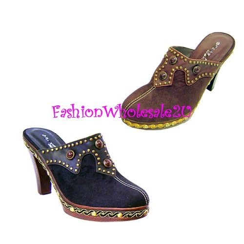 B Western Heel Womens Shoes Wholesale (18 Pair) - BLACK