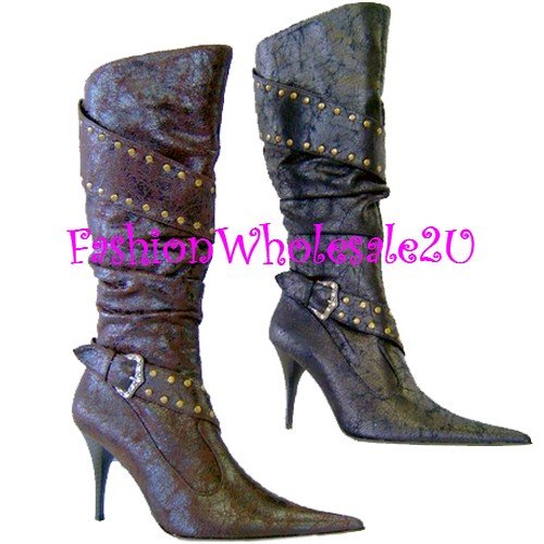 HW NY Diva Fashion Boots Wholesale (12 pair) - BROWN