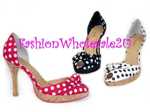 HW "Country Girl" High Heel Womens Shoes Wholesale (18 Pair) - WHITE